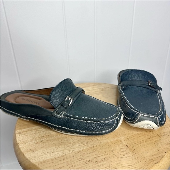 HS Trask Womens 6.5 - Whim Blue Leather Flats Slip On Driving Loafers HI323 404 - Picture 1 of 11
